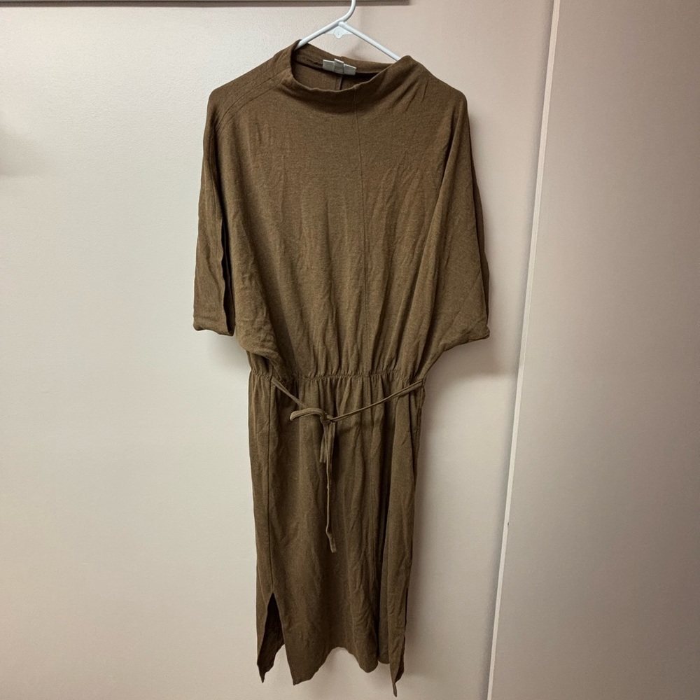 Prologue Brown Midi Dress with Tie Waist